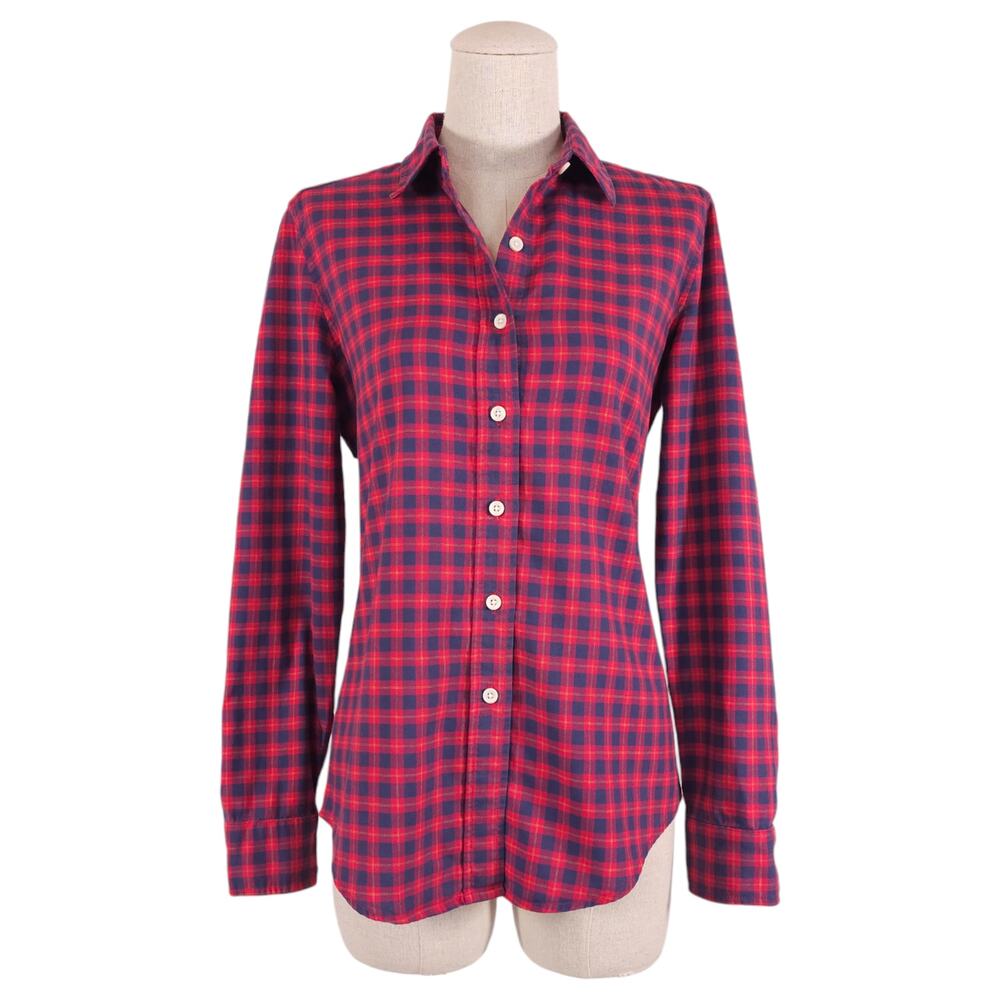 Taylor Stitch Women's Button Down Shirt Red Plaid Sz Extra Small